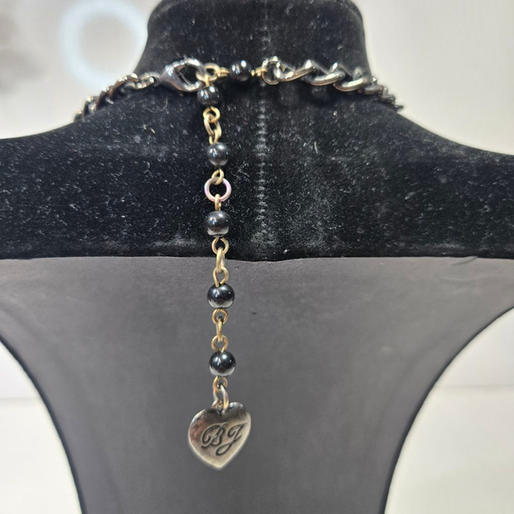 Betsey Johnson Heart Lip Pearl Charm Bib Statement Necklace Collectible Love - Picture 6 of 7